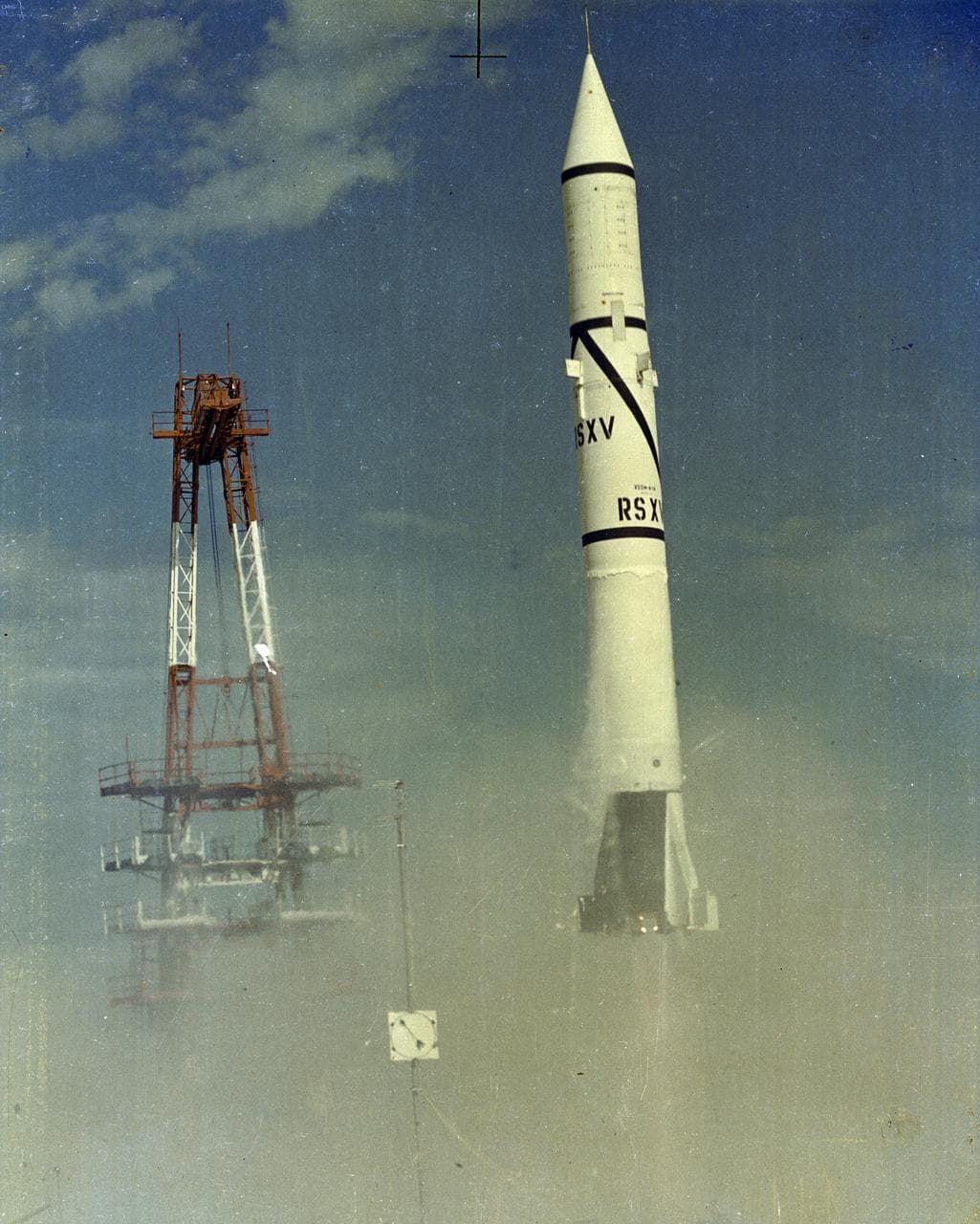 A Redstone rocket launches from Cape Canaveral in 1954